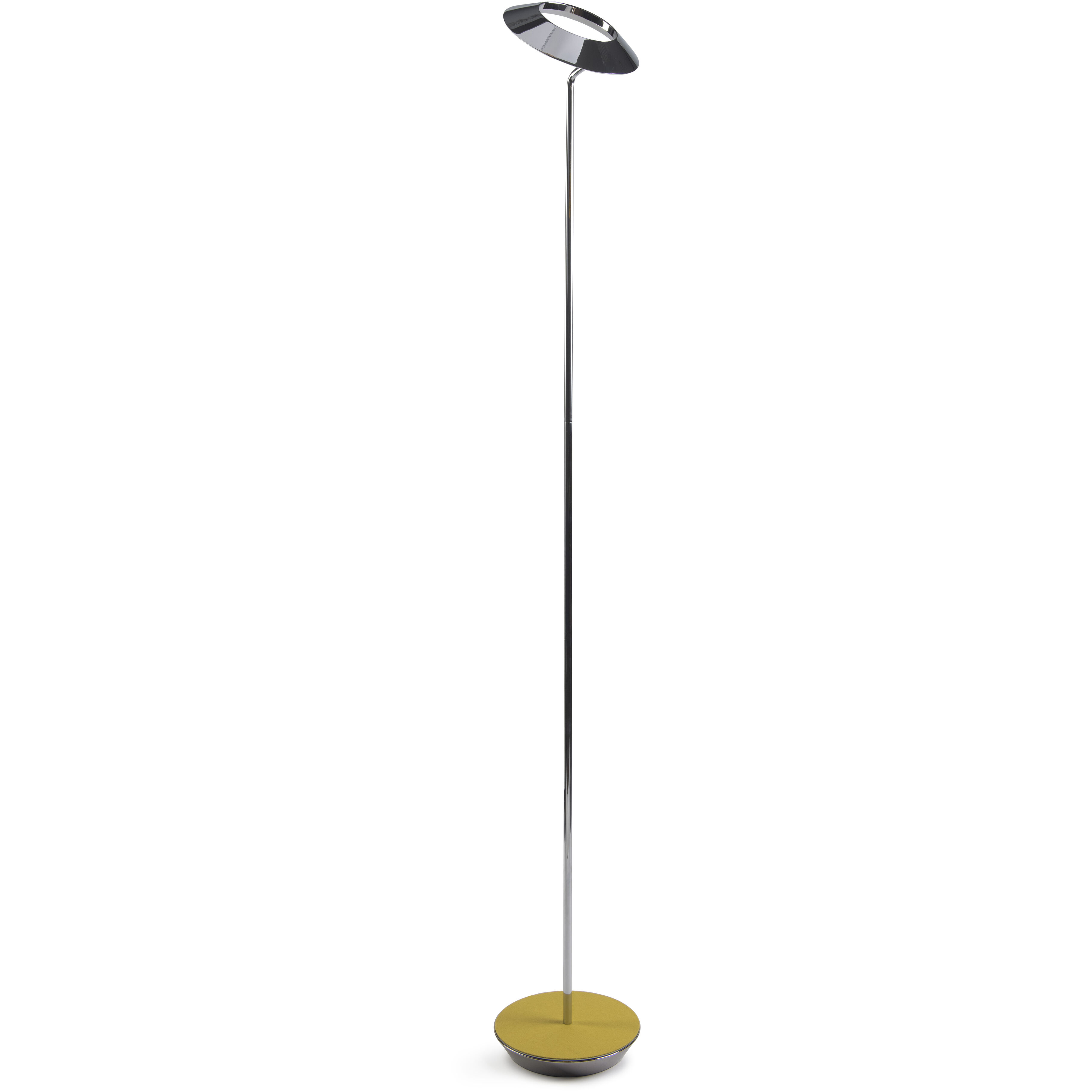 Royyo 45.5 inch 11.00 watt Chrome with Honeydew Felt Floor Lamp Portable Light